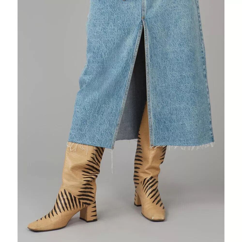 Lola Jeans High Rise Denim Maxi Skirt HALSTON-VIB Size‎ XL - Picture 2 of 9